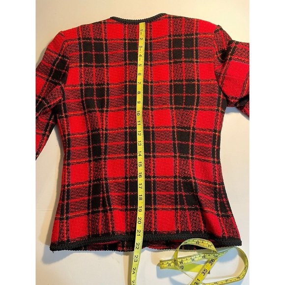 Vintage Tartan Plaid Lady Jacket Women Size 2P* Wool Blend Soutache Trim USA - Picture 11 of 11